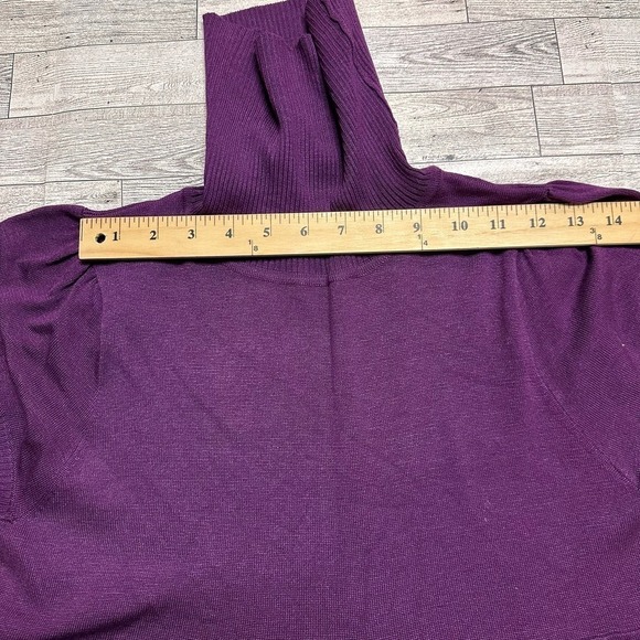 Vanity | Vintage Turtleneck Short Sleeve Knit Dress | Purple | Size: L - Picture 6 of 9